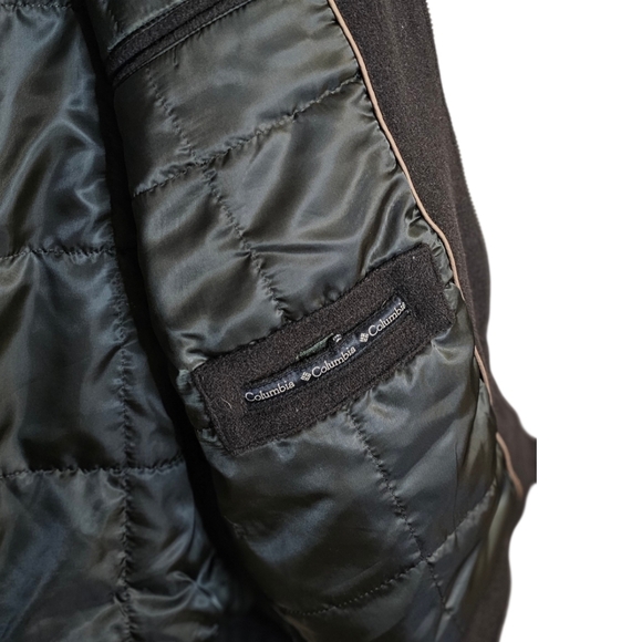 Vintage Columbia Sportswear Wool Blend Quilted Bomber Jacket Brown - Picture 6 of 9